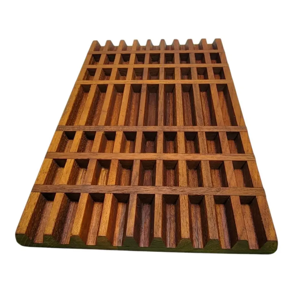 Vintage Dansk IHQ Teak Bread Cutting Board Trivet Slotted Crumb Catcher MCM